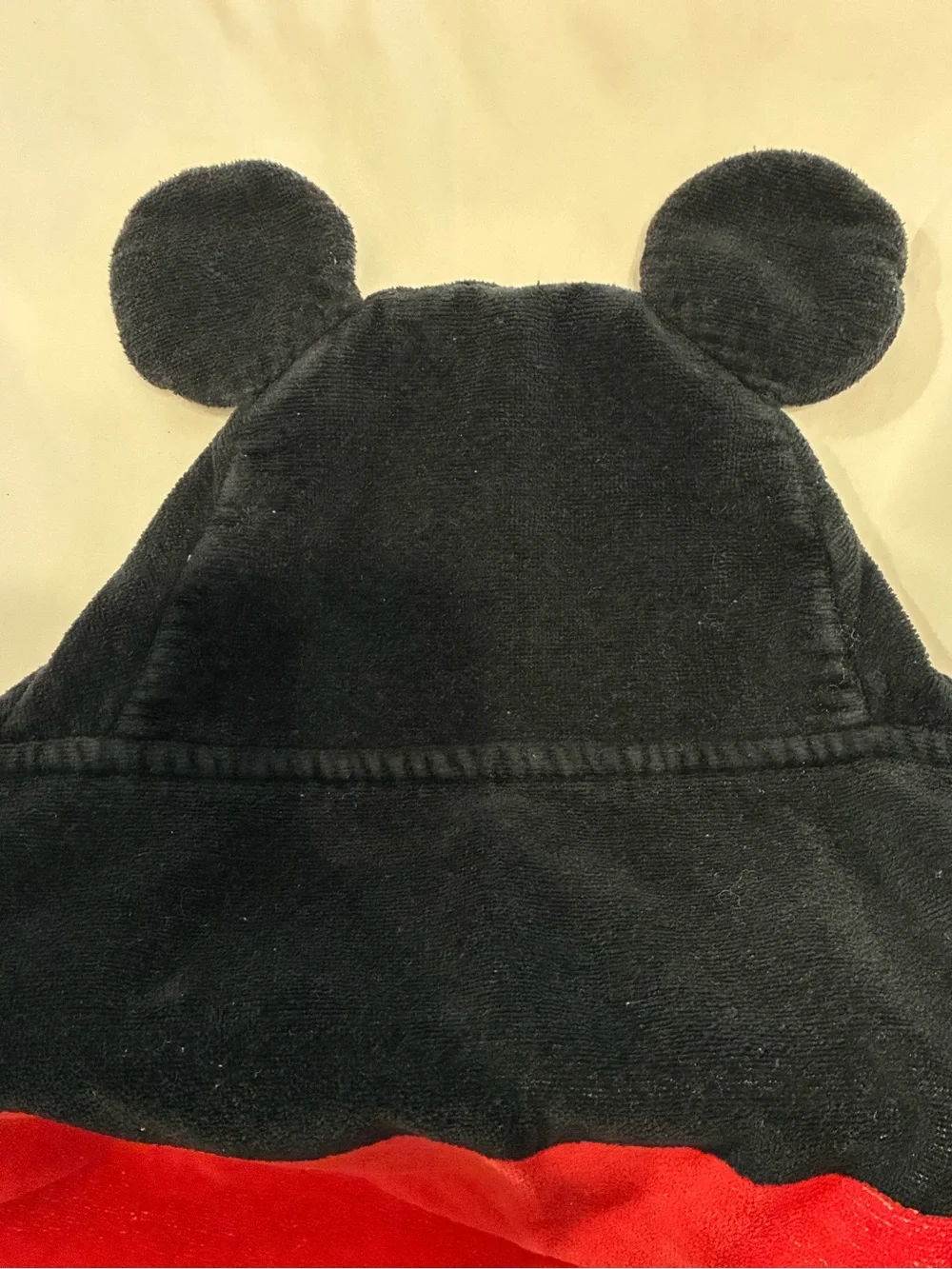 Pottery Barn Mickey Mouse Hooded Towel - Black & Red